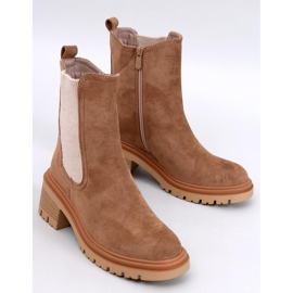 Botas Chelsea con puño tipo jersey caqui beige 1