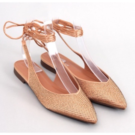 Bailarinas con circones descubiertos en el tacón de oro dorado 1 Bailarinas con circones descubiertos en el tacón de oro dorado 1