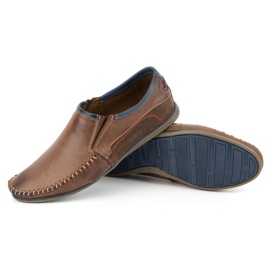 KOMODO Zapatos de cuero para hombre 847 marrón 5