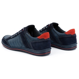 KOMODO Zapatos de hombre de piel polaca 236K azul 5