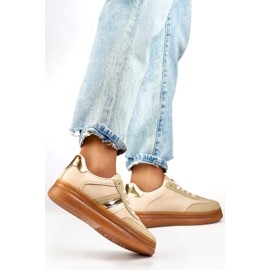 Deportivas de mujer beige con suela beige. 4