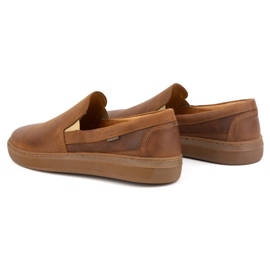 Zapatos slip-on para hombre fabricados en piel natural POLBUT 2124 camel marrón 6