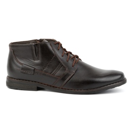 Olivier Botines de piel para hombre, bajos con cordones, 902KZ, marrón 6