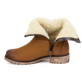 Olivier Botas de piel de invierno con aislamiento para mujer 340BB marrón 5