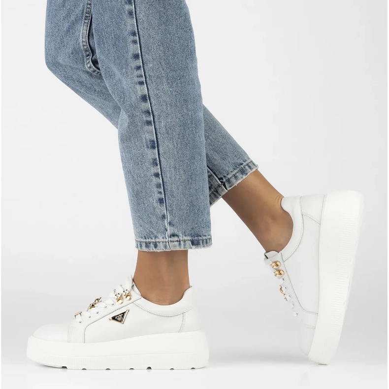 Filippo DP6382/24 Wh zapatillas de piel, blanco 2