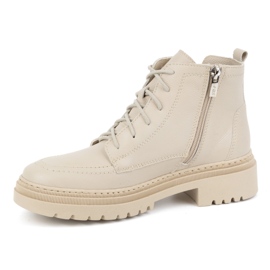 Olivier Botas de invierno de piel con aislamiento para mujer 1246, beige 5