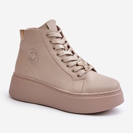 Zapatillas Altas Mujer Piel con Plataforma Vinceza 66707 Beige 6