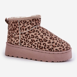 Botas de nieve de mujer con plataforma con estampado de leopardo, aislantes con pelo, marrón Xamella 1 Botas de nieve de mujer con plataforma con estampado de leopardo, aislantes con pelo, marrón Xamella 1