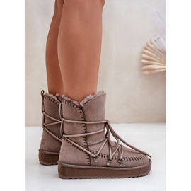 Botas de Nieve Mujer Fabricadas en Ante Natural D.Franklin DFSH375004 beige oscuro 2
