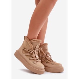 Botas de nieve Tamidra beige oscuro con plataforma. 2