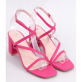 Sandalias tacón fucsia rosado 1