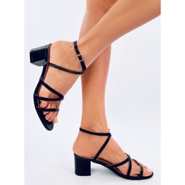 Sandalias negras de tacón negro 2