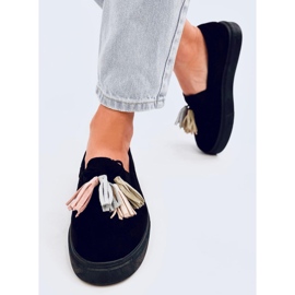 Mocasines borlas negros 1
