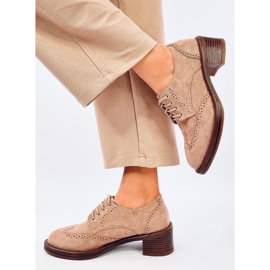 Oxfords caki tacones altos beige 2