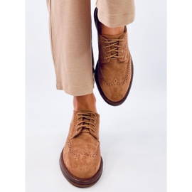 Tacones altos de Oxfords Camel marrón 1