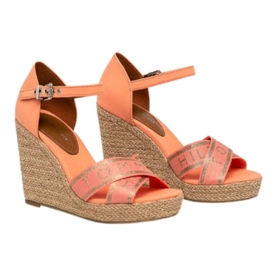 Tommy Hilfiger Tommy Metallic High Wedge Sandal W Zapatos FW0FW04753 naranja 7