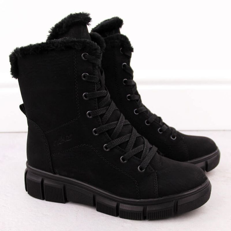 Botas Rieker RKR743 con pelo negro 2
