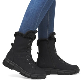 Botas Rieker RKR743 con pelo negro 11