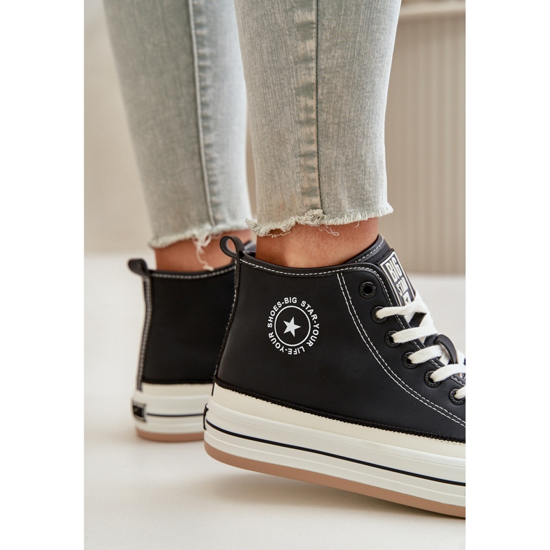 Zapatillas de mujer aisladas con plataforma de piel ecológica Big Star OO274062 Negro 3