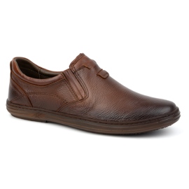 Olivier Zapatos de cuero para hombres insertados 7152dt marrón 3