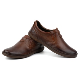 Olivier Zapatos de cuero para hombres insertados 7152dt marrón 8