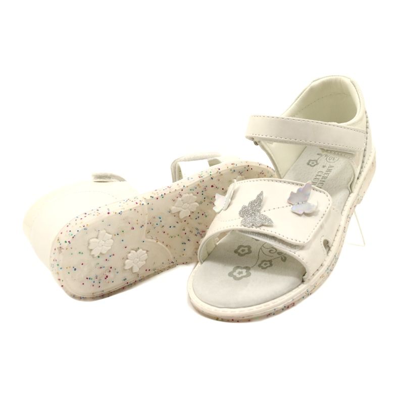 Sandalias de velcro de niñas en Butterflies American Club XD58/22 White blanco 5