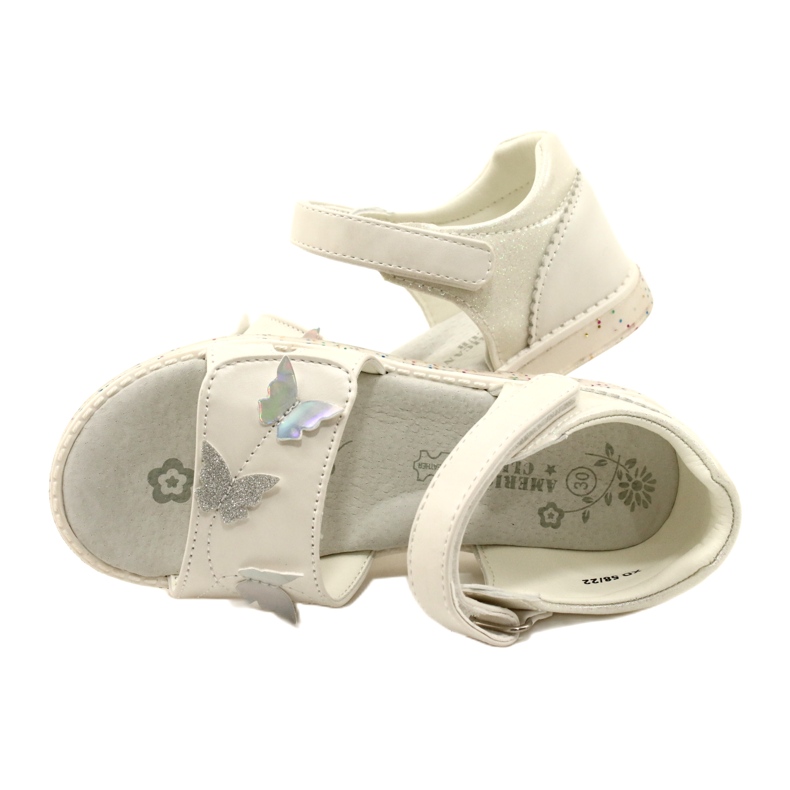 Sandalias de velcro de niñas en Butterflies American Club XD58/22 White blanco 6