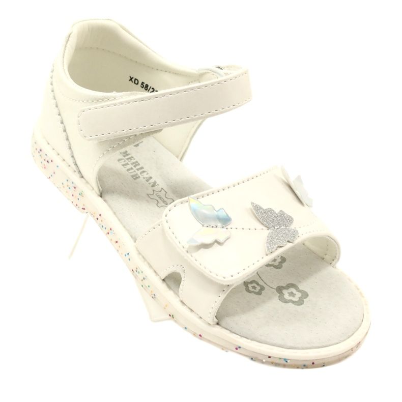 Sandalias de velcro de niñas en Butterflies American Club XD58/22 White blanco 7
