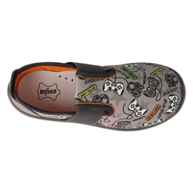 Pantuflas infantiles befado, aplicación de piel, fondo elástico, 901Y021, gris 2