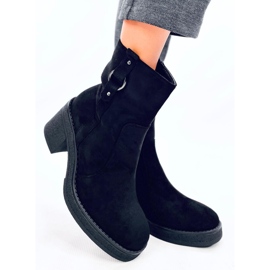 Botas negras tacón ancho negro 4