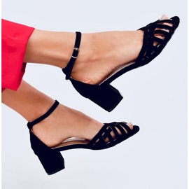 Seastar Sandalias negras de tacón bajo negro 1