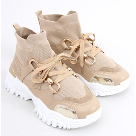 Zapatillas de deporte para cubos beige/caqui con decoraciones doradas 1