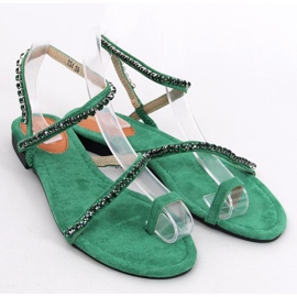 Sandalias para mujeres Flip -flops con circones verdes 5