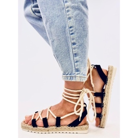 Sandalias de mujer Las evadrilles empatadas negras negro 4