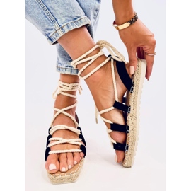 Sandalias de mujer Las evadrilles empatadas negras negro 3