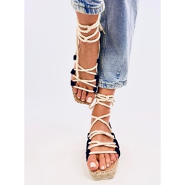 Sandalias de mujer Las evadrilles empatadas negras negro 2