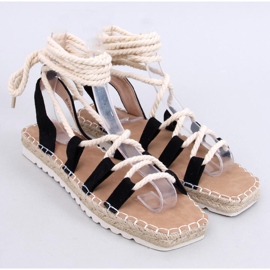 Sandalias de mujer Las evadrilles empatadas negras negro 1
