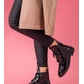 Botas de mujer con cordones y tacón plano negro 1