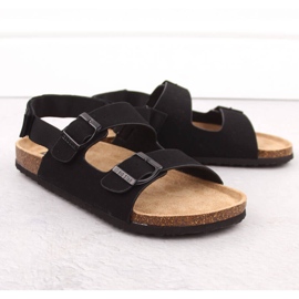 Sandalias de hombre con hebillas, negras Big Star LL174208 negro 1