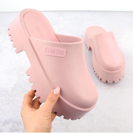 Chanclas de mujer rosas con suela maciza Big Star NN274020 1