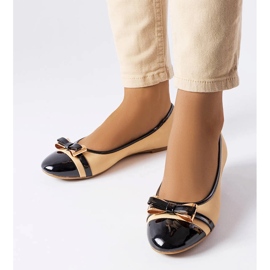 Bailarinas negras y beige con lazo de Dufour 1