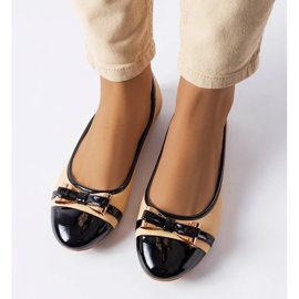 Bailarinas negras y beige con lazo de Dufour 4