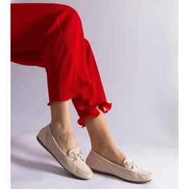 Mocasines beige con lazo 1 Mocasines beige con lazo 1