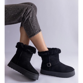 Inna Botas de nieve con aislamiento negro decoradas con piel. 2