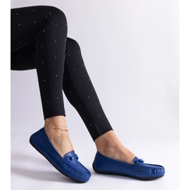 Mocasines clásicos azules confeccionados en piel ecológica. 2