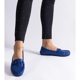Mocasines clásicos azules confeccionados en piel ecológica. 3