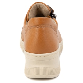 Olivier Zapatos de mujer de piel con suela de cuña gruesa, 1236, rojo naranja 6