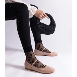 Bailarinas de charol beige con cinturón 1 Bailarinas de charol beige con cinturón 1