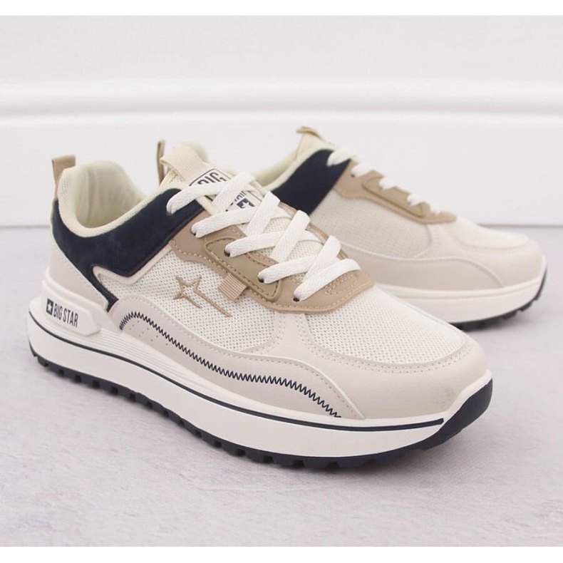 Big Star Zapatos deportivos femeninos grandes estrellas nn274a092 blanco beige 2