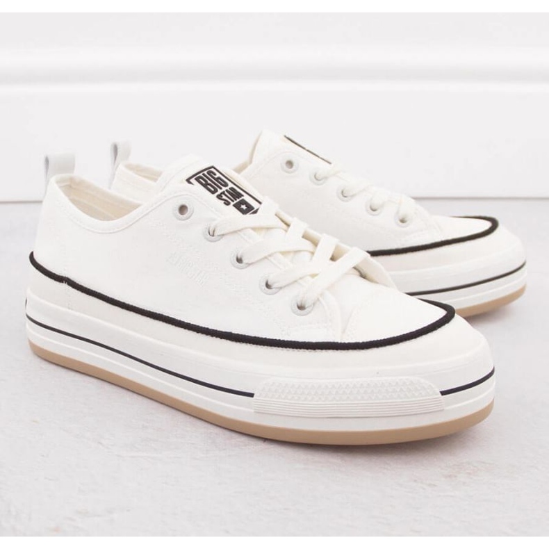 Zapatillas de zapatillas en la plataforma Big Star White Nn274205 blanco 2